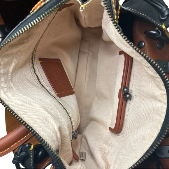 Coach 1941 Rogue 36 Western Saddle Suede Whipstitch Whiplash Boho Fringe Bag - Picture 11 of 16